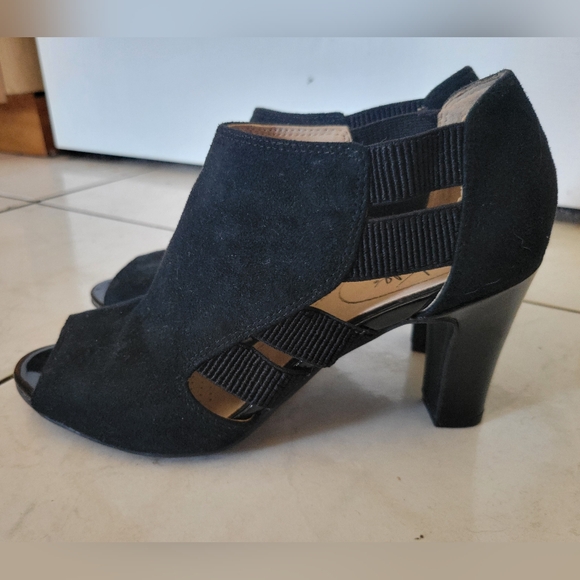 Black Heeled Sandals Shoes Cadenza Life Stride Sz.7.5 - Picture 7 of 12